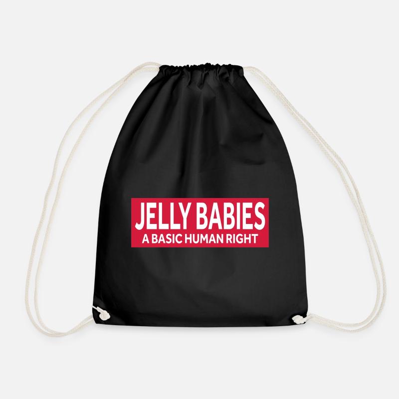 JELLY BABIES - A BASIC HUMAN RIGHT - Drawstring Bag - black