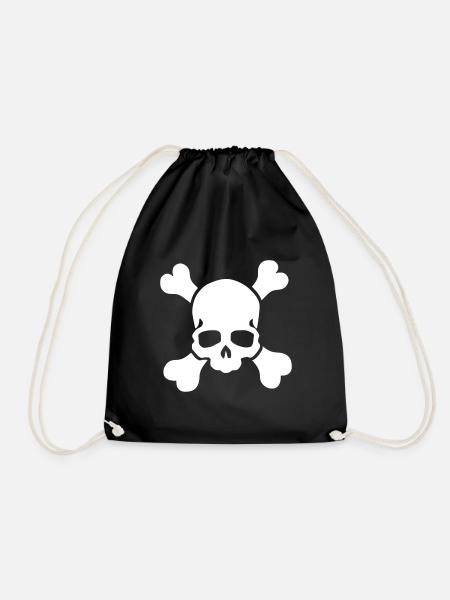 Jolly Roger skull and crossbones Jolly Roger - Drawstring Bag - black