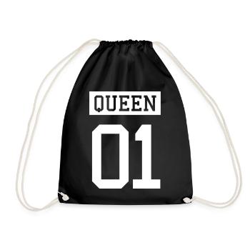 QUEEN 01 Partnerlook - Turnbeutel - Schwarz - Vorne