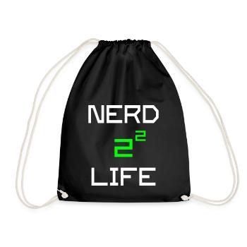 Nerd 4 Life - Mathematik Spruch - Turnbeutel - Schwarz - Vorne