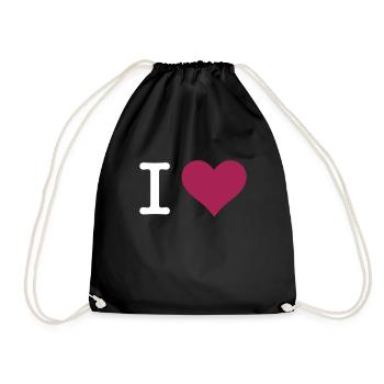 I Love - Turnbeutel - Schwarz - Vorne