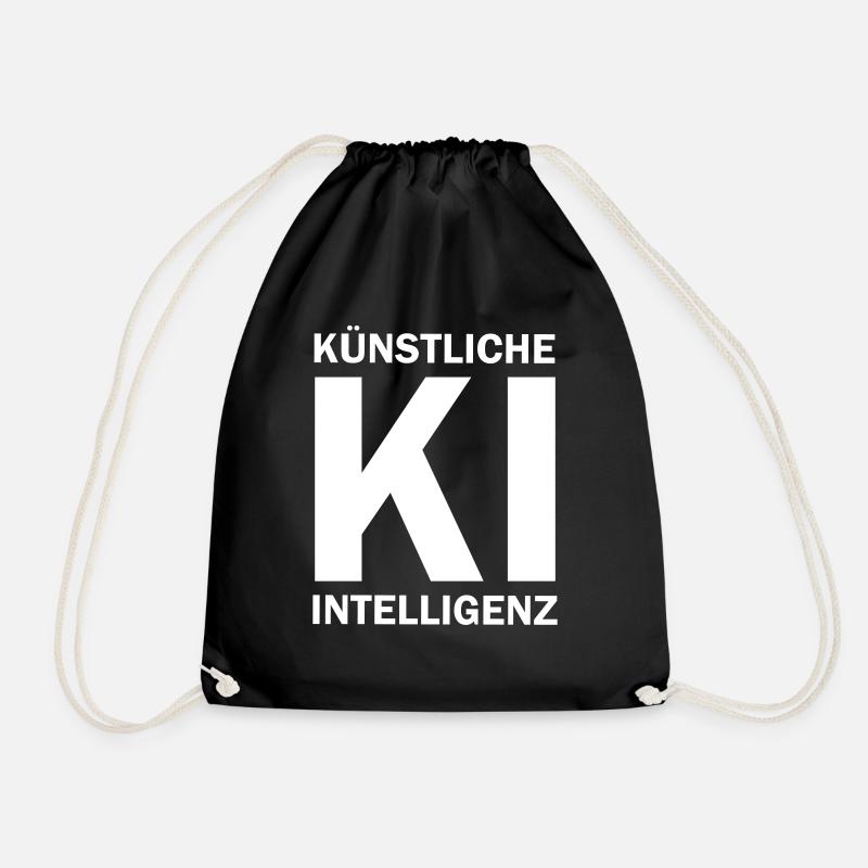 Künstliche Intelligenz KI - Vektor Design - AI - Turnbeutel - Schwarz