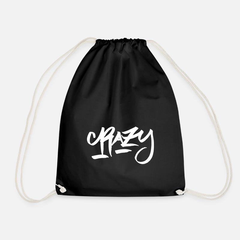 CRAZY - Drawstring Bag - black