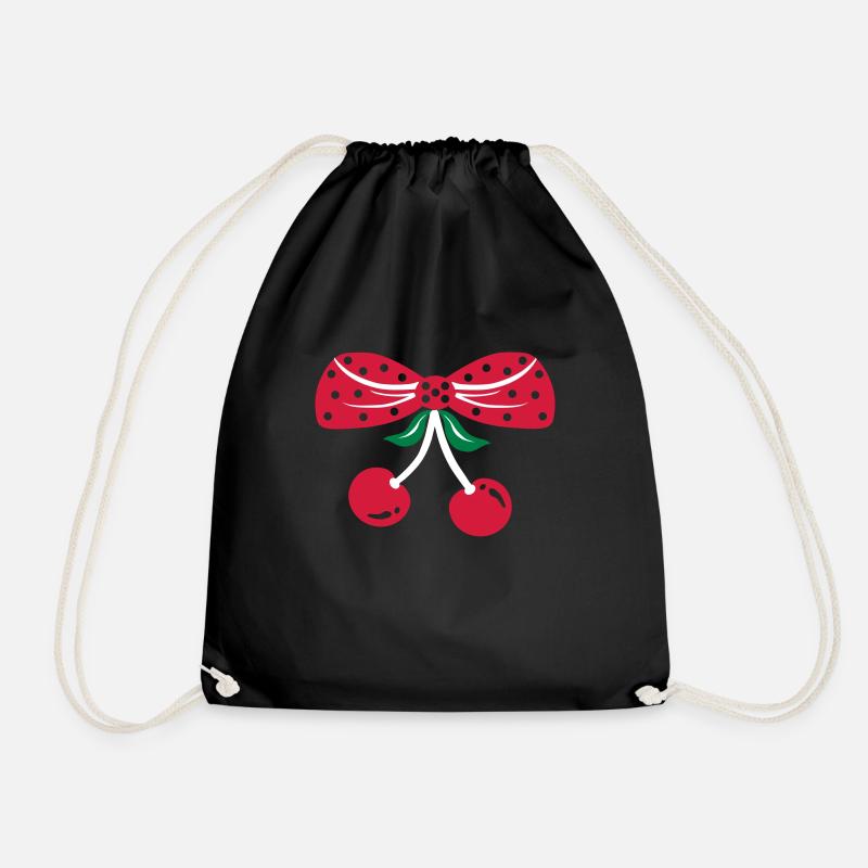 rockabilly kirschen - Turnbeutel - Schwarz