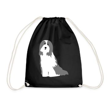 Bearded Collie - Turnbeutel - Schwarz - Vorne