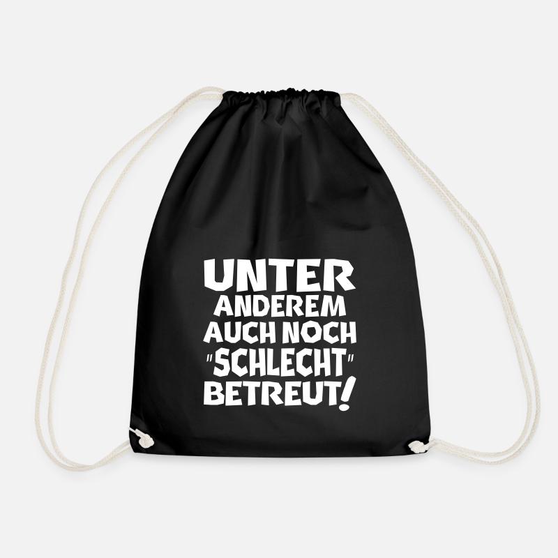 schlecht betreut - Turnbeutel - Schwarz