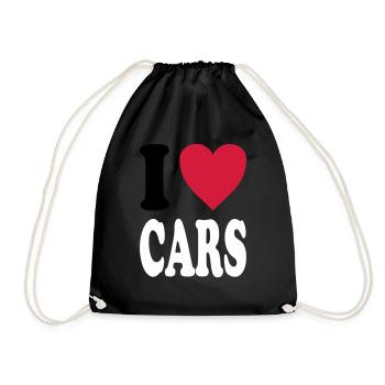 I love CARS - Drawstring Bag - black - Front