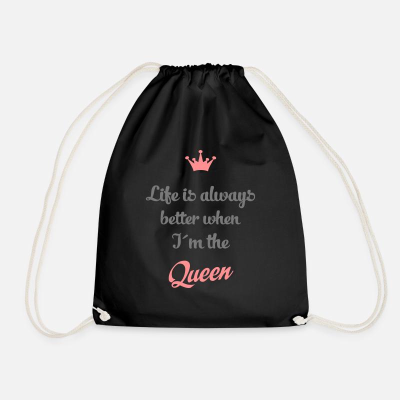 funny - Drawstring Bag - black