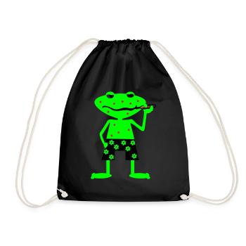 kranker frosch - Turnbeutel - Schwarz - Vorne