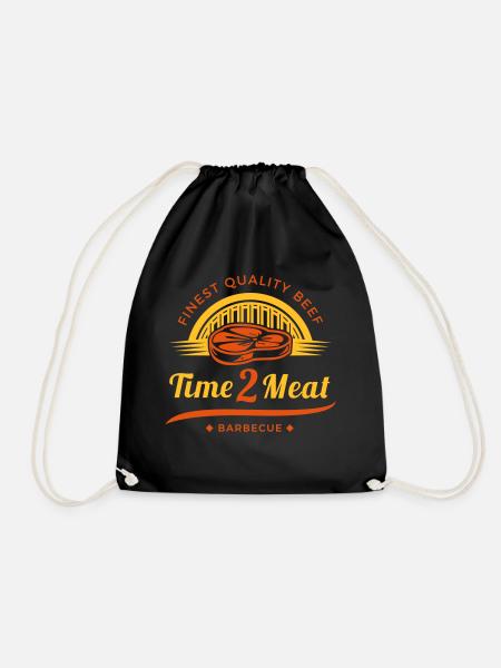 Time 2 Meat - Drawstring Bag - black