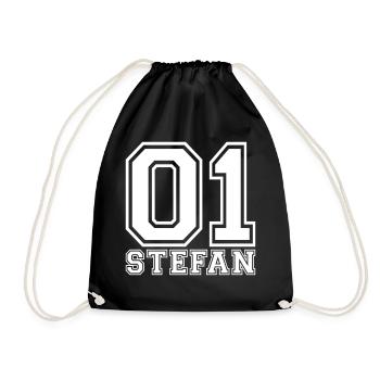Stefan - Name - Turnbeutel - Schwarz - Vorne