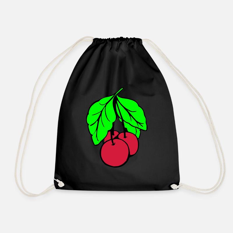 Cherries - Drawstring Bag - black