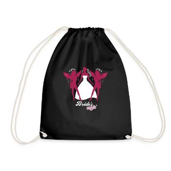 JGA - Braut - Bride - Brides angels - Engel - 2C - Drawstring Bag - black - Front