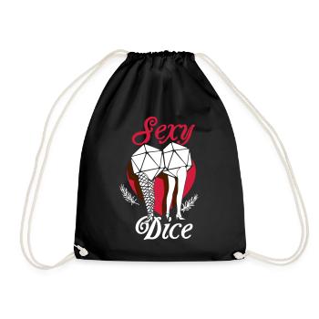 Pen and paper sexy dice - Drawstring Bag - black - Front