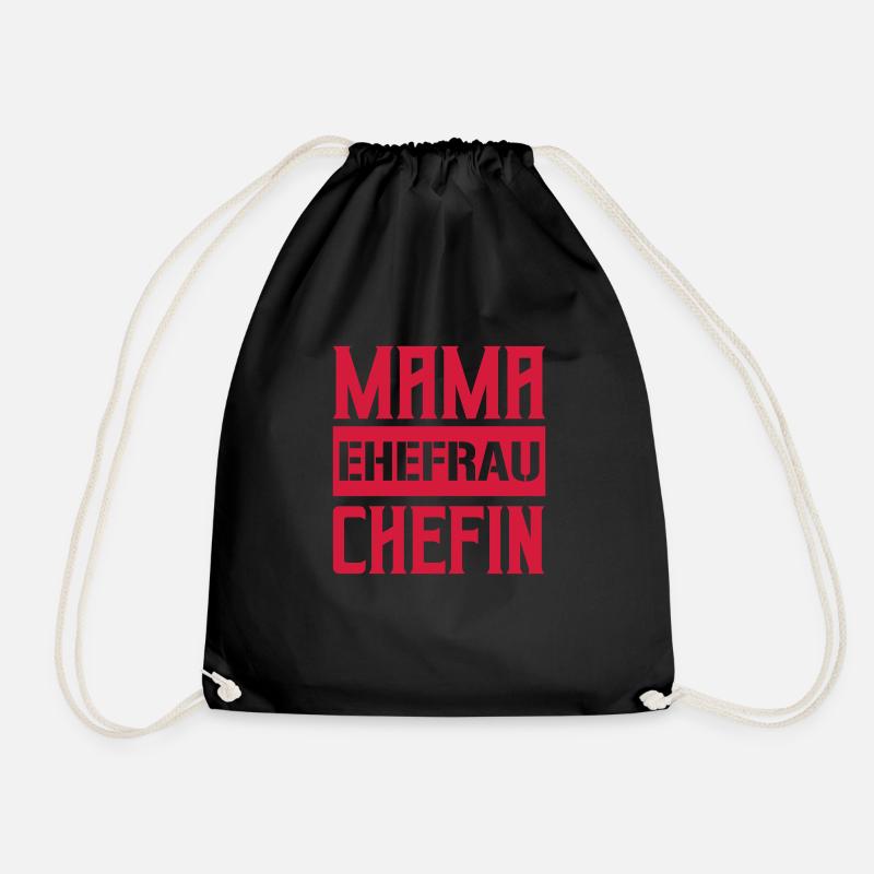 mama ehefrau chefin - Turnbeutel - Schwarz
