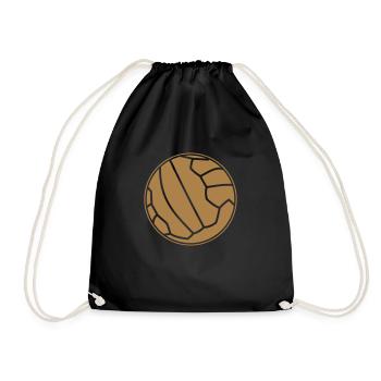 Retro Fußball - Turnbeutel - Schwarz - Vorne
