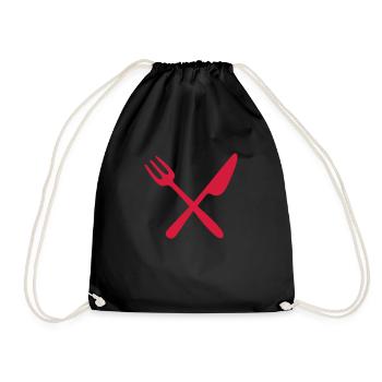 Fourchette et couteau - Sac de sport léger - noir - Devant