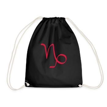 Capricorn zodiac - Drawstring Bag - black - Front