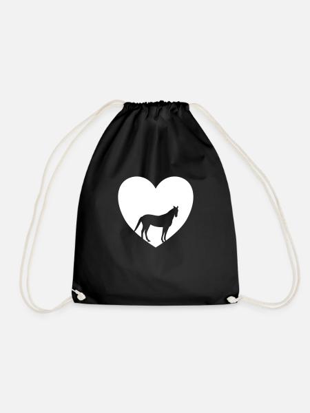 Chevaux équitation Amour des chevaux - Sac de sport léger - noir