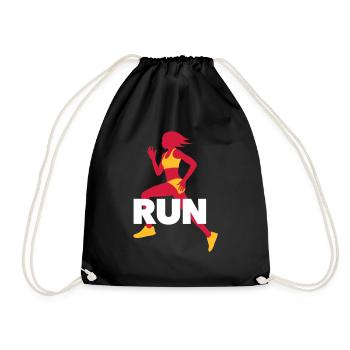 Running T-Shirt - Workout - Fitness - Drawstring Bag - black - Front