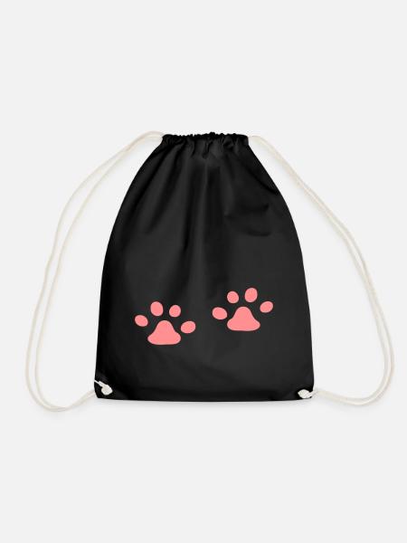 Deux, pattes chat, patte chat, gelée, haricots - Sac de sport léger - noir