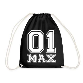 Max - Name - Drawstring Bag - black - Front
