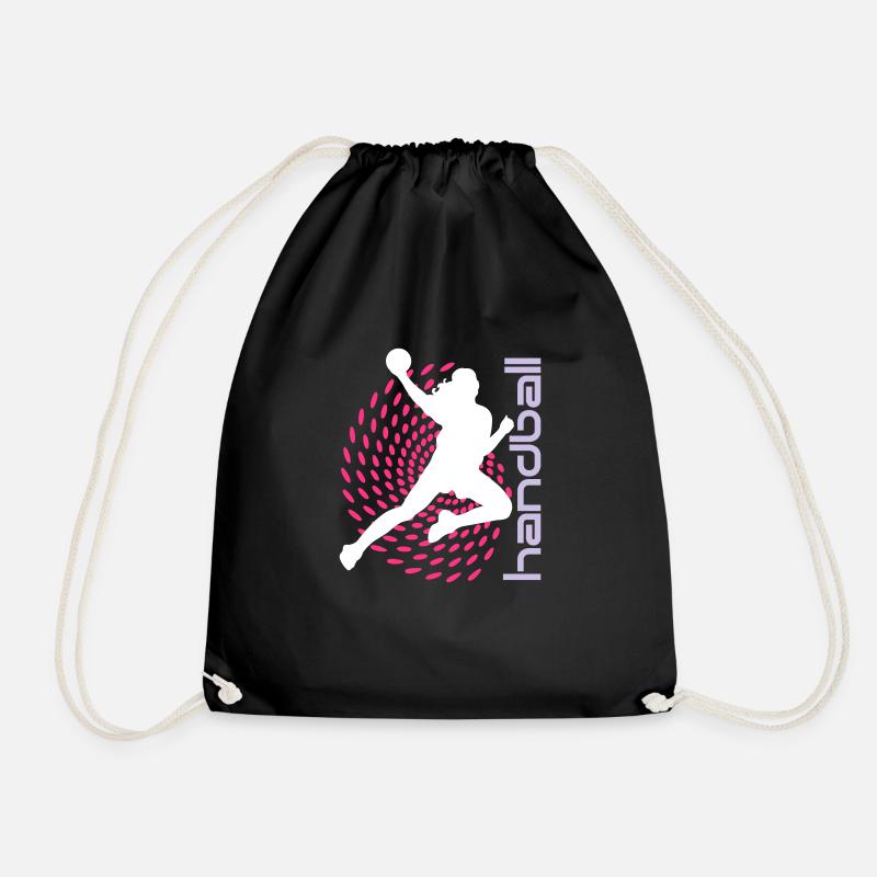 Punktspirale Handballerin - Turnbeutel - Schwarz