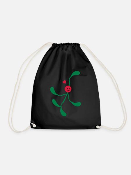 Mistletoe Man - Drawstring Bag - black
