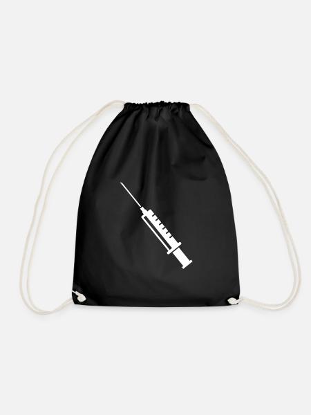 Spritze Geschenk Mediziner Arzt Krankenschwester - Turnbeutel - Schwarz
