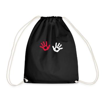 Baby - Handabdruck - Herz - Turnbeutel - Schwarz - Vorne