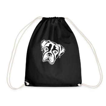 Boxer *hell* nur für dunkle Textilien - Turnbeutel - Schwarz - Vorne