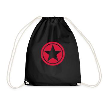 Star Star Circle Star circle icon - Drawstring Bag - black - Front