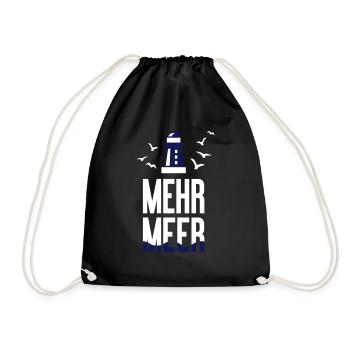 Mehr Meer - Leuchtturm - Sommer - maritim - 2C - Turnbeutel - Schwarz - Vorne