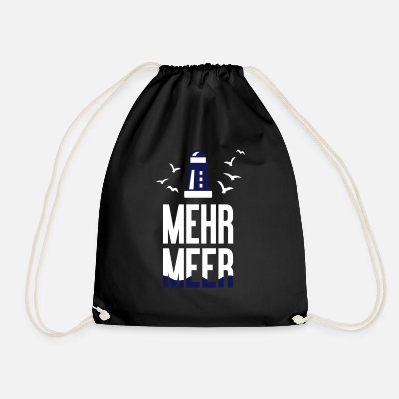 Mehr Meer - Leuchtturm - Sommer - maritim - 2C - Turnbeutel - Schwarz