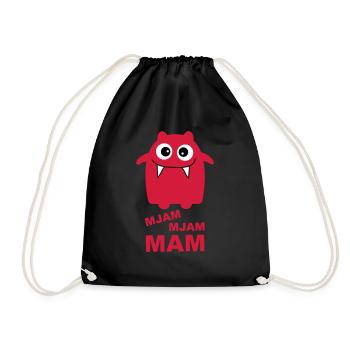 Mjam, Mjam, Mam - Drawstring Bag - black - Front