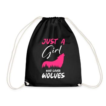Juste une fille qui aime les loups - Sac de sport léger - noir - Devant