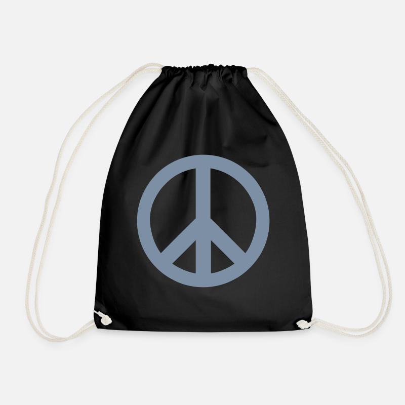 Peace Symbol - Drawstring Bag - black