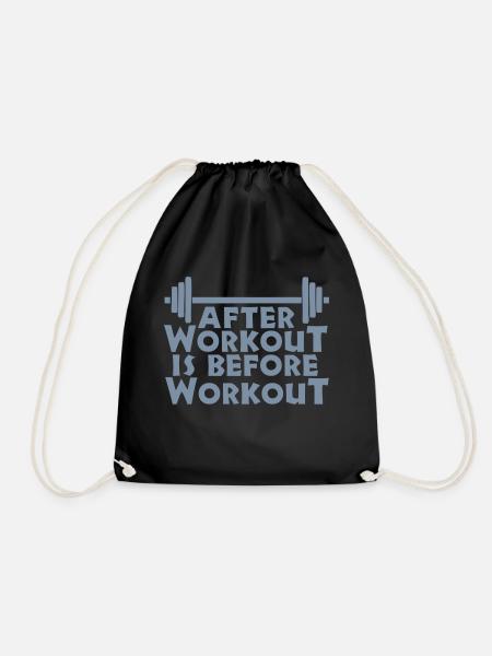 After Workout is before Workout - Turnbeutel - Schwarz