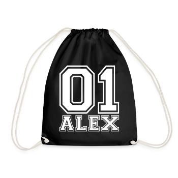 Alex - Name - Turnbeutel - Schwarz - Vorne