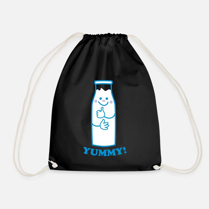 niedliche Milchflasche - Turnbeutel - Schwarz
