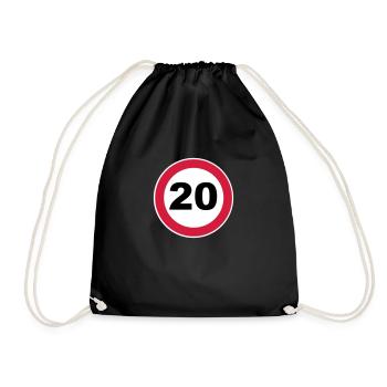 20ème Anniversaire / 20 / signe de la circulation - Sac de sport léger - noir - Devant