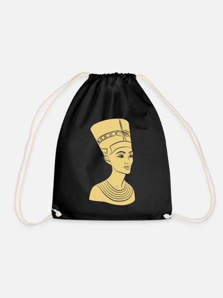 Nefertiti - Queen of Egypt. Also gold print! - Drawstring Bag - black