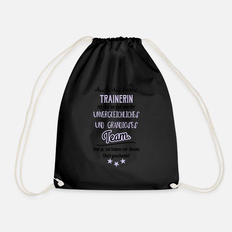 Beste Trainerin Shirt - Turnbeutel - Schwarz
