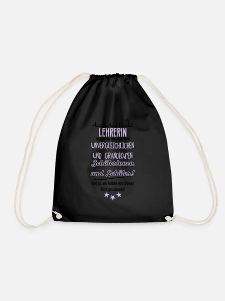 Beste Lehrerin Shirt - Turnbeutel - Schwarz