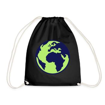 Terre - Monde - Globe - 2C - Sac de sport léger - noir - Devant