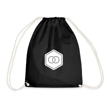 Discreet logo for the bachelor party – bride & groom - Drawstring Bag - black - Front