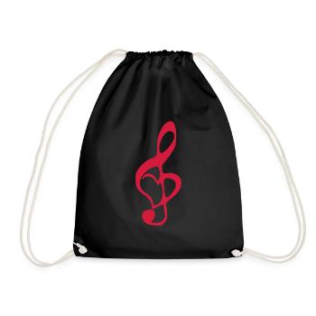 Musique, Coeur - Sac de sport léger - noir - Devant