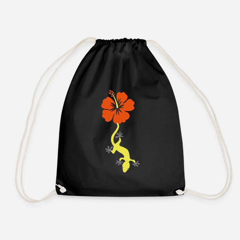 hibiscus lézard - Sac de sport léger - noir
