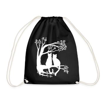 Chats amoureux sur l’arbre - Sac de sport léger - noir - Devant