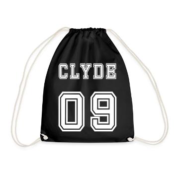 Valentinstag Partnershirt Clyde Ziffer 09 - Turnbeutel - Schwarz - Vorne